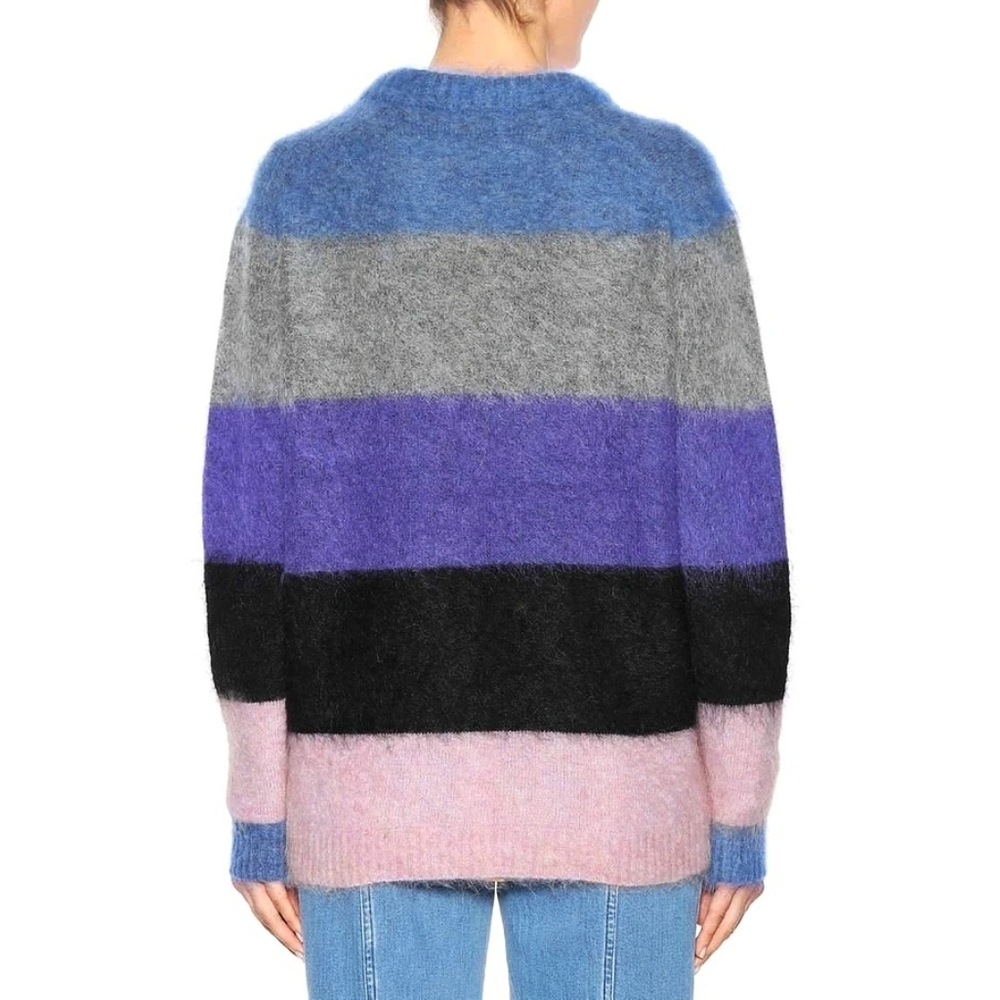 Acne Studios Albah Multi Stripe Mohair Wool Oversized Sweater - Picture 10 of 13